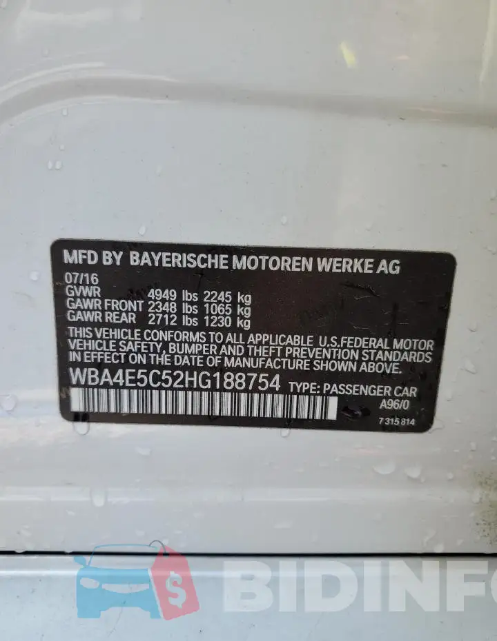 WBA4E5C52HG188754 Photo# 12