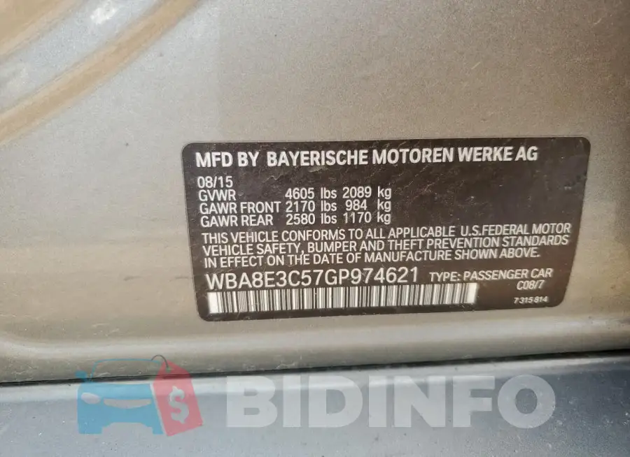 WBA8E3C57GP974621 Photo# 12