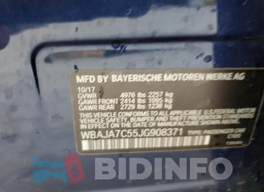 WBAJA7C55JG908371 Photo# 12