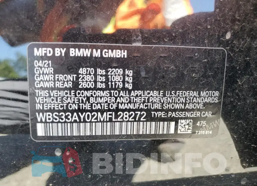 WBS33AY02MFL28272 Photo# 13