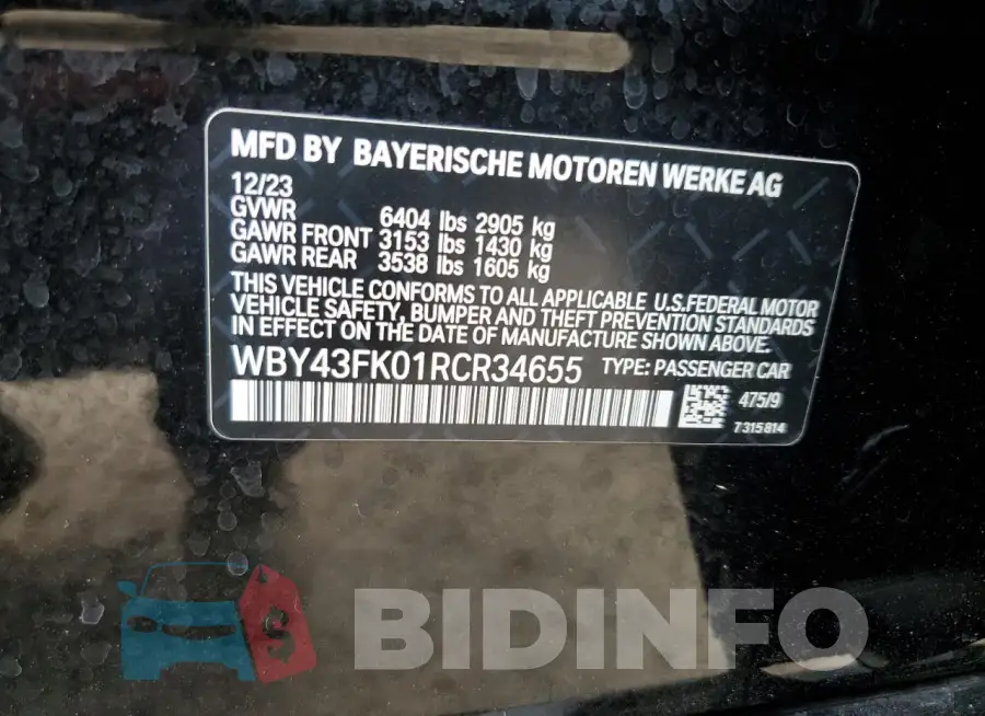 WBY43FK01RCR34655 Photo# 12