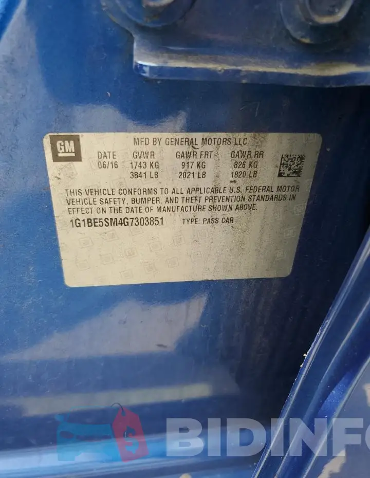 1G1BE5SM4G7303851 Photo# 12