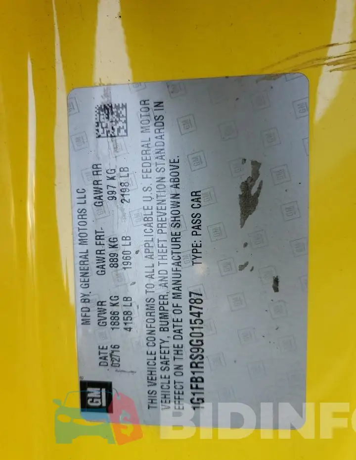 1G1FB1RS9G0154787 Photo# 12