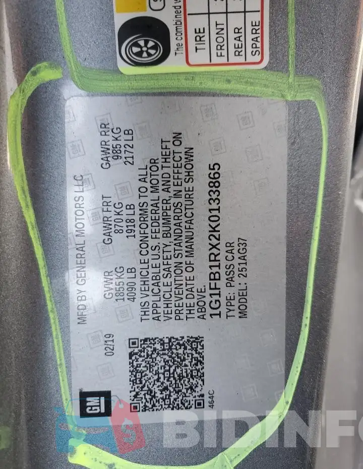 1G1FB1RX2K0133865 Photo# 12