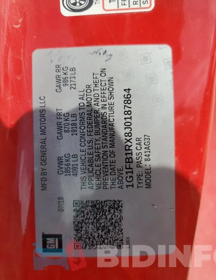 1G1FB1RX8J0187864 Photo# 12