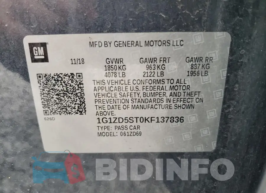 1G1ZD5ST0KF137836 Photo# 12