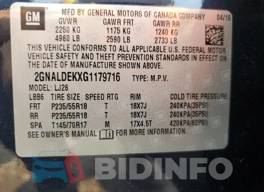 2GNALDEKXG1179716 Photo# 14