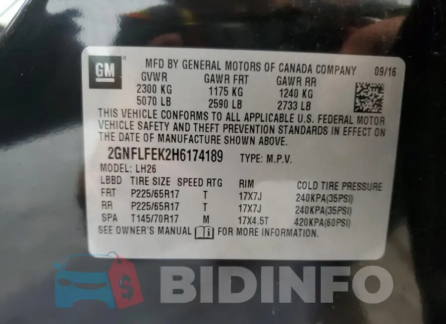 2GNFLFEK2H6174189 Photo# 13