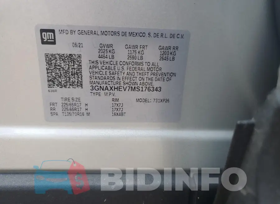 3GNAXHEV7MS176343 Photo# 13
