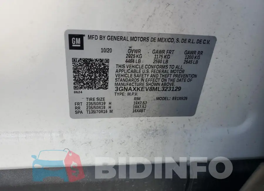 3GNAXKEV8ML323129 Photo# 13