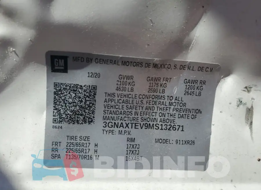 3GNAXTEV9MS132671 Photo# 13
