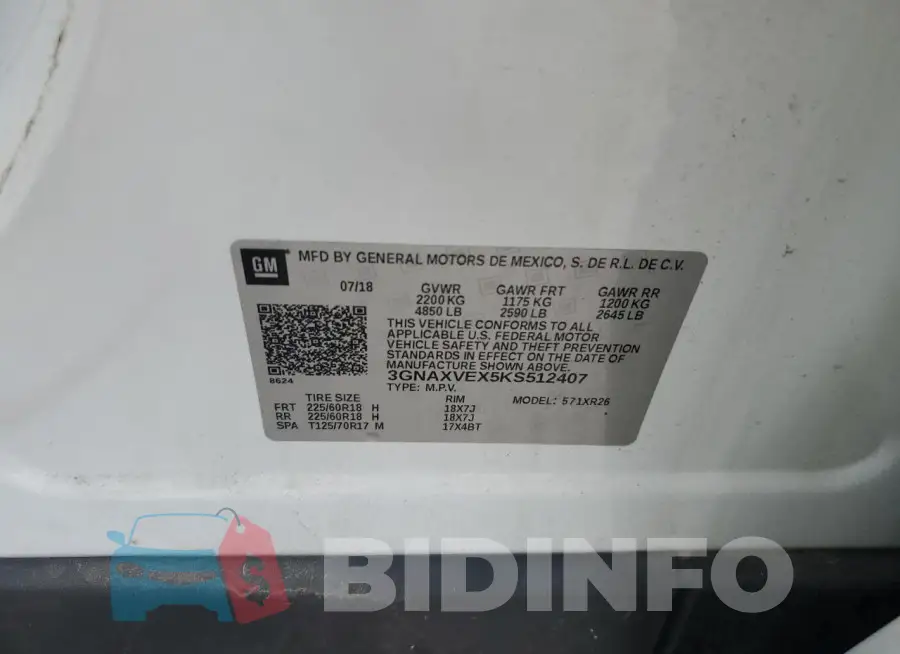 3GNAXVEX5KS512407 Photo# 13