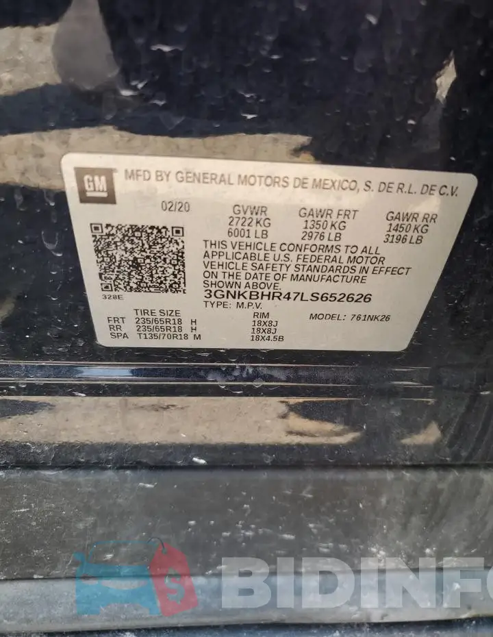 3GNKBHR47LS652626 Photo# 14