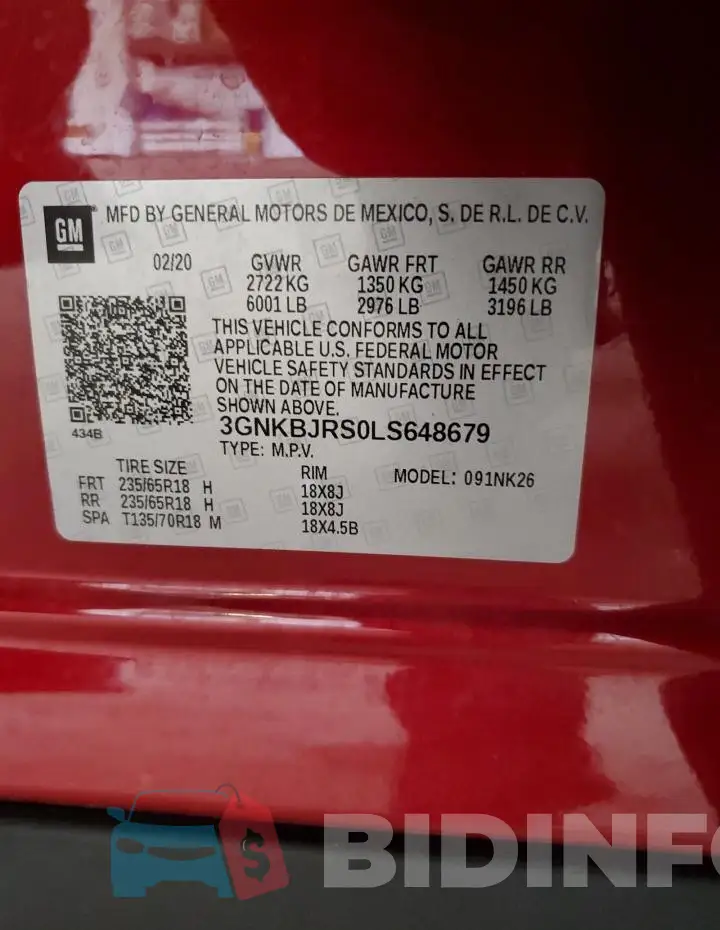 3GNKBJRS0LS648679 Photo# 13