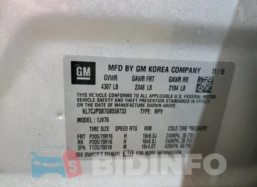 KL7CJPSB7GB558733 Photo# 12