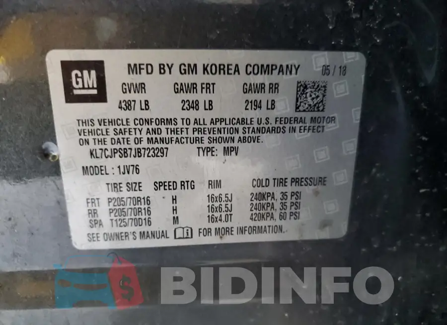 KL7CJPSB7JB723297 Photo# 13
