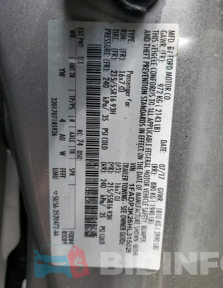 1FADP3K26HL315026 Photo# 12