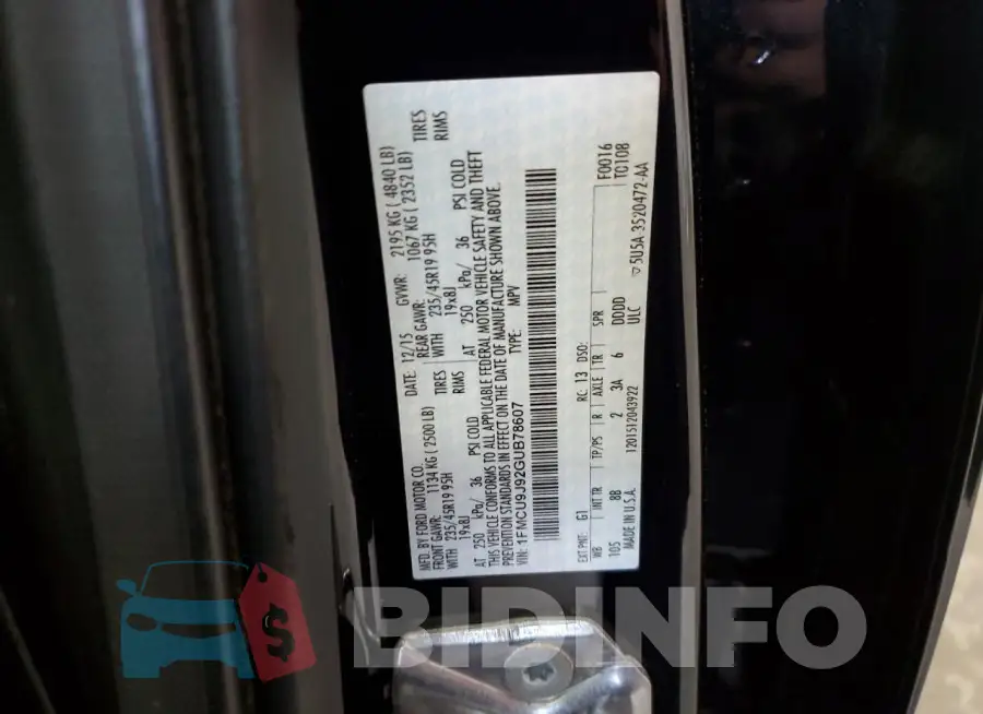 1FMCU9J92GUB78607 Photo# 13