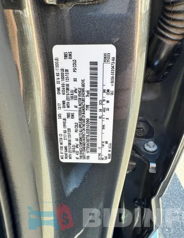 1FT8W3BT8JEB10390 Photo# 10