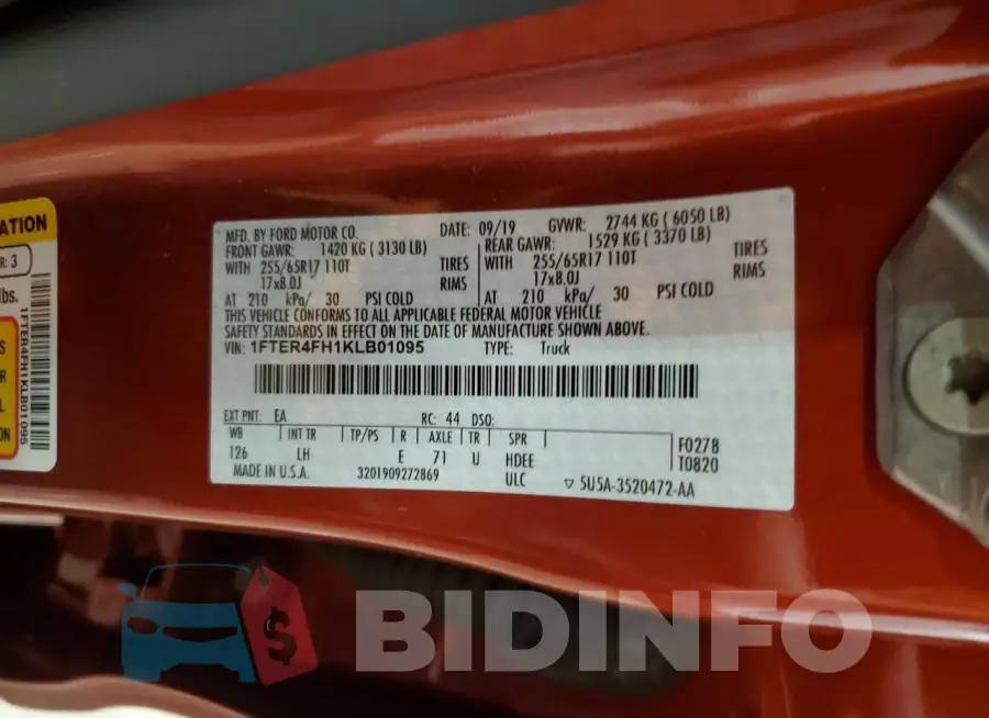 1FTER4FH1KLB01095 Photo# 12