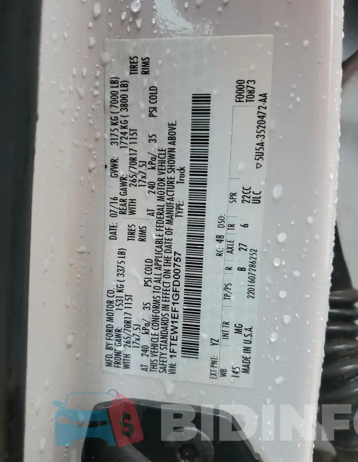 1FTEW1EF1GFD00757 Photo# 12