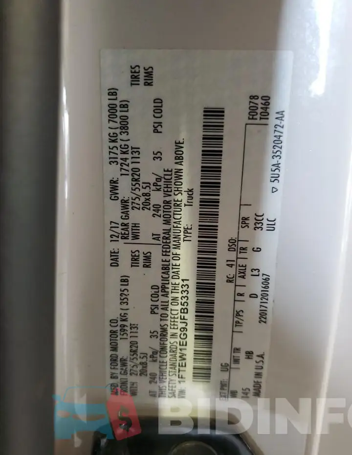 1FTEW1EG9JFB53331 Photo# 12