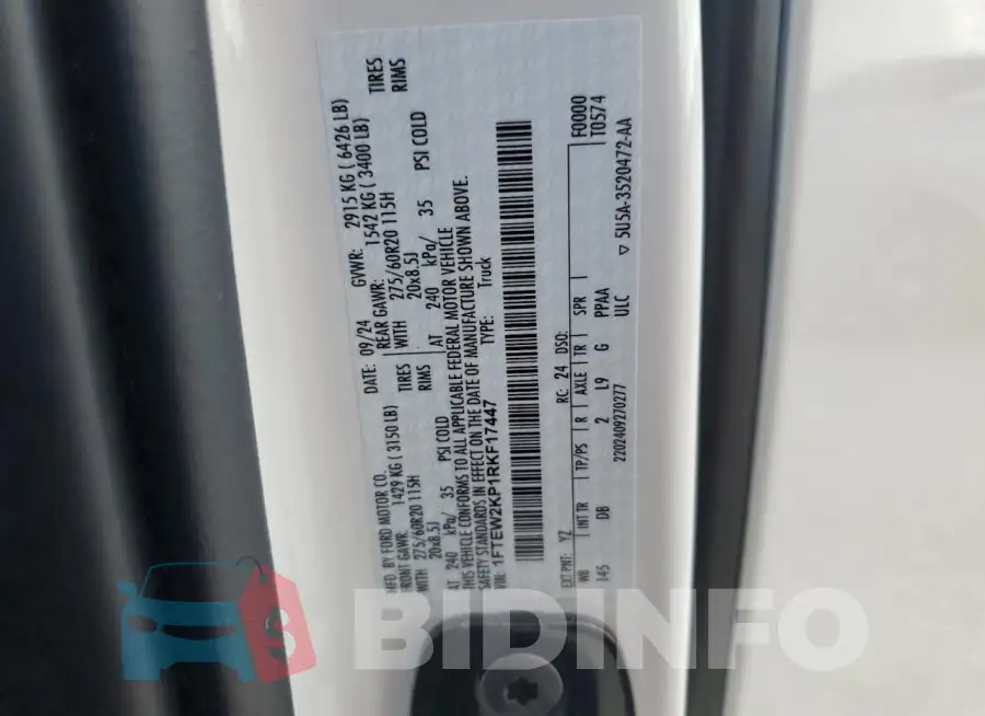 1FTEW2KP1RKF17447 Photo# 12