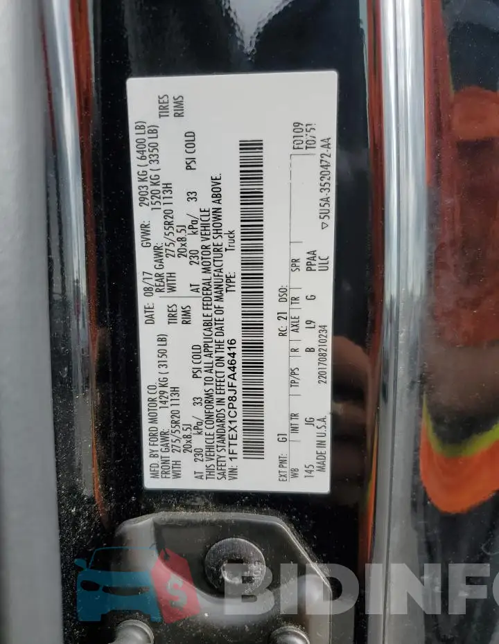 1FTEX1CP8JFA46416 Photo# 12