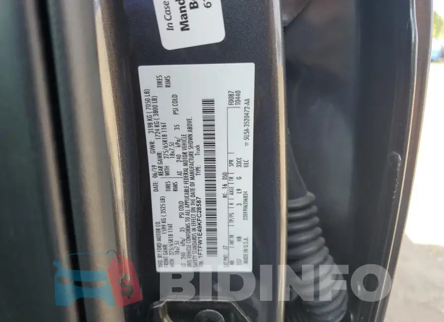 1FTFW1E49KFC28587 Photo# 12