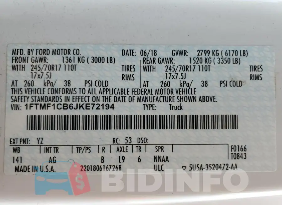 1FTMF1CB6JKE72194 Photo# 12