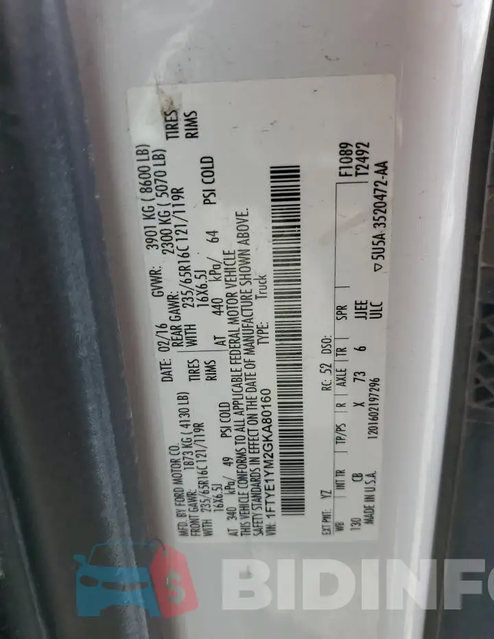 1FTYE1YM2GKA80160 Photo# 12
