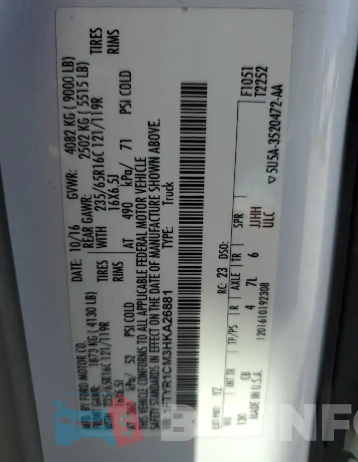 1FTYR1CM3HKA26881 Photo# 13