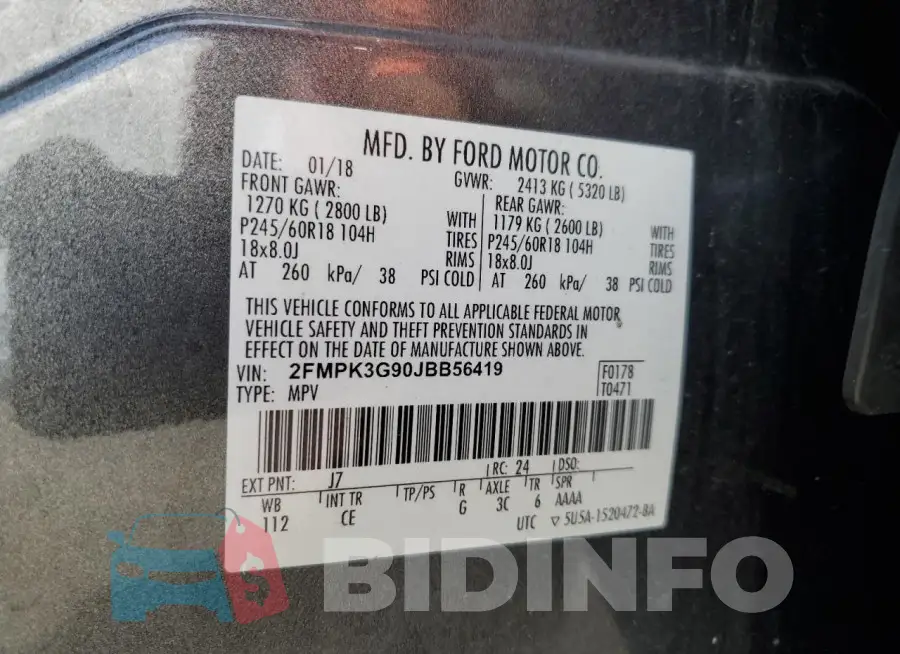 2FMPK3G90JBB56419 Photo# 13