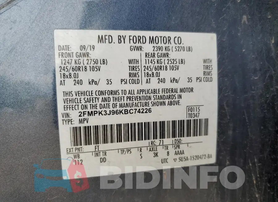 2FMPK3J96KBC74226 Photo# 13
