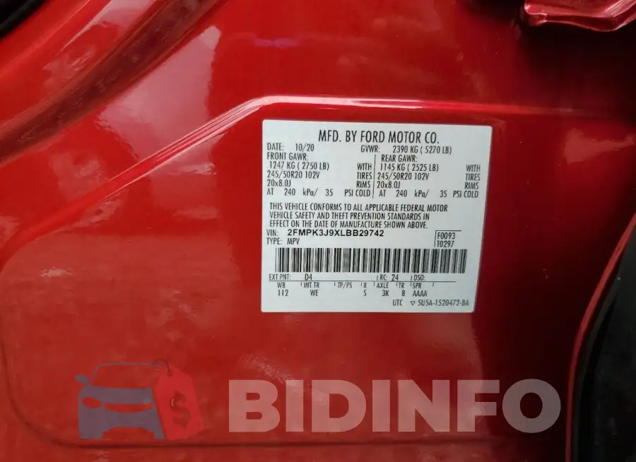 2FMPK3J9XLBB29742 Photo# 13