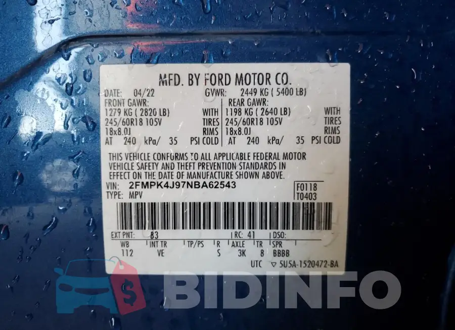 2FMPK4J97NBA62543 Photo# 13