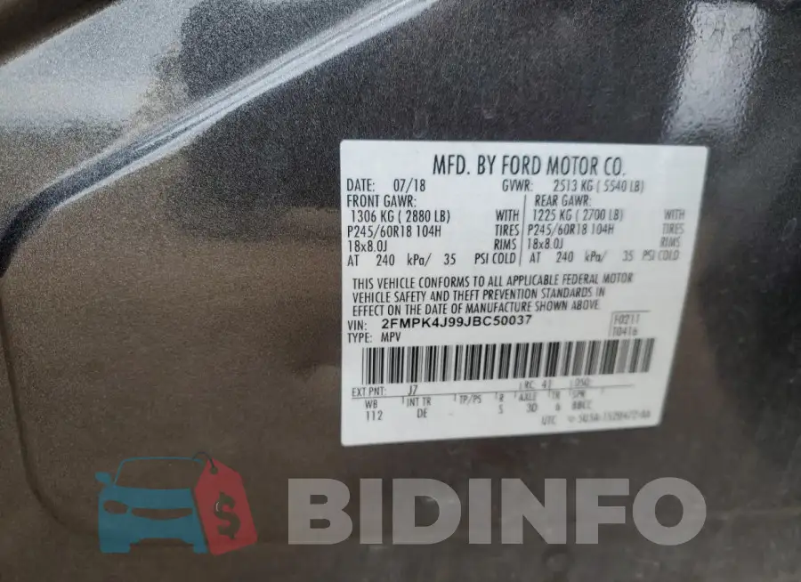 2FMPK4J99JBC50037 Photo# 12