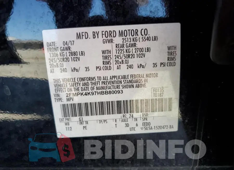2FMPK4K97HBB80093 Photo# 14