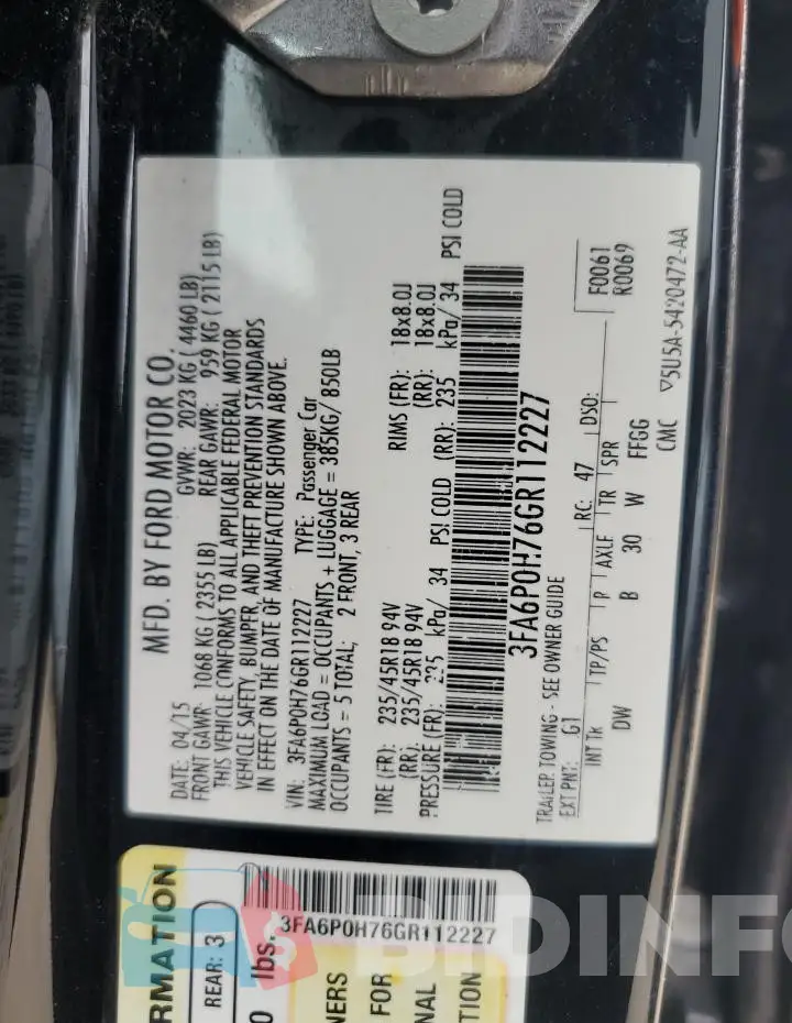 3FA6P0H76GR112227 Photo# 13