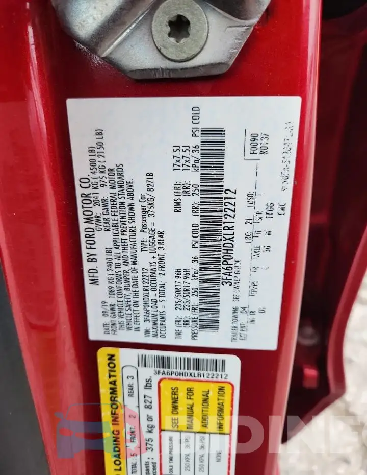 3FA6P0HDXLR122212 Photo# 12