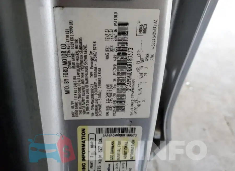 3FA6P0MU8KR189573 Photo# 12