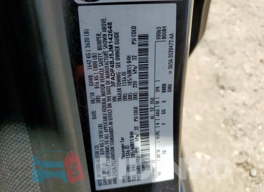 3FADP4BJ5JM142648 Photo# 13