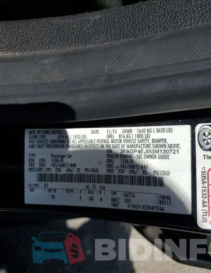 3FADP4EJ0GM130721 Photo# 12