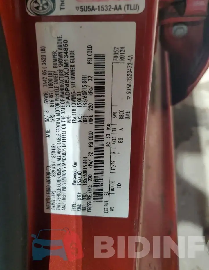 3FADP4EJXJM134850 Photo# 12