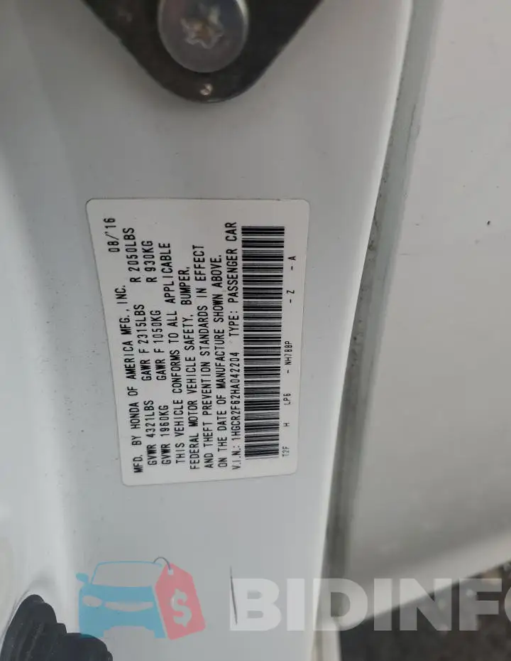 1HGCR2F62HA042204 Photo# 12
