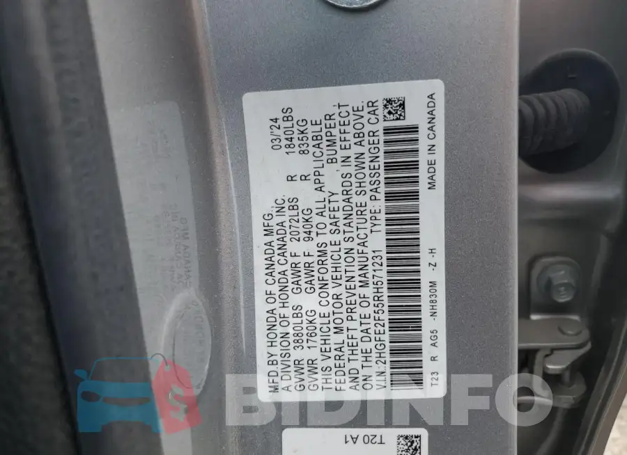 2HGFE2F55RH571231 Photo# 12
