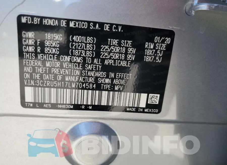 3CZRU5H17LM704584 Photo# 13