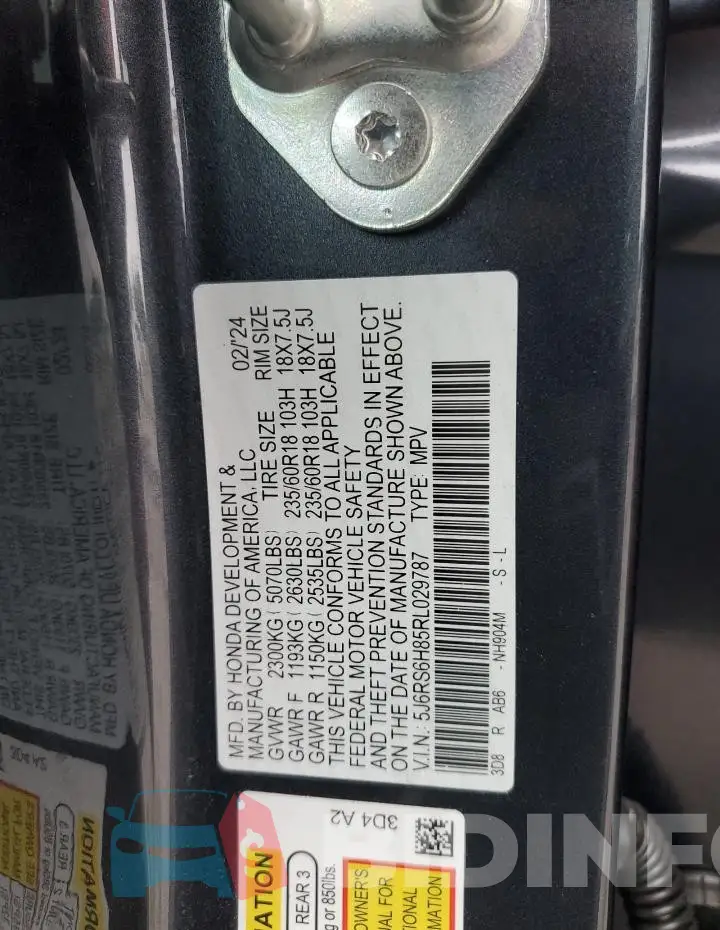 5J6RS6H85RL029787 Photo# 13
