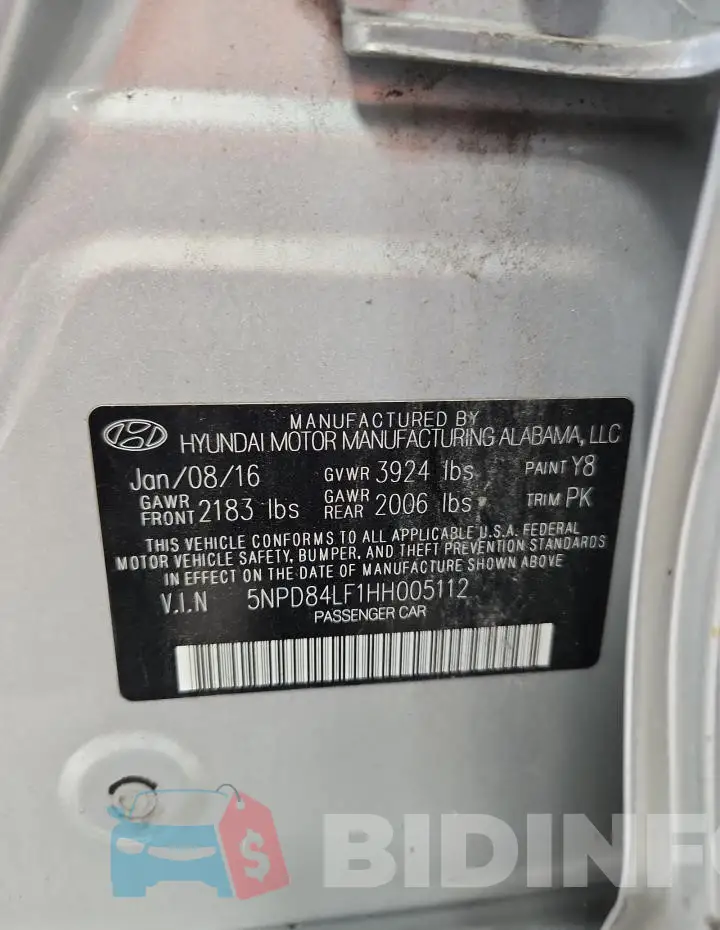 5NPD84LF1HH005112 Photo# 13