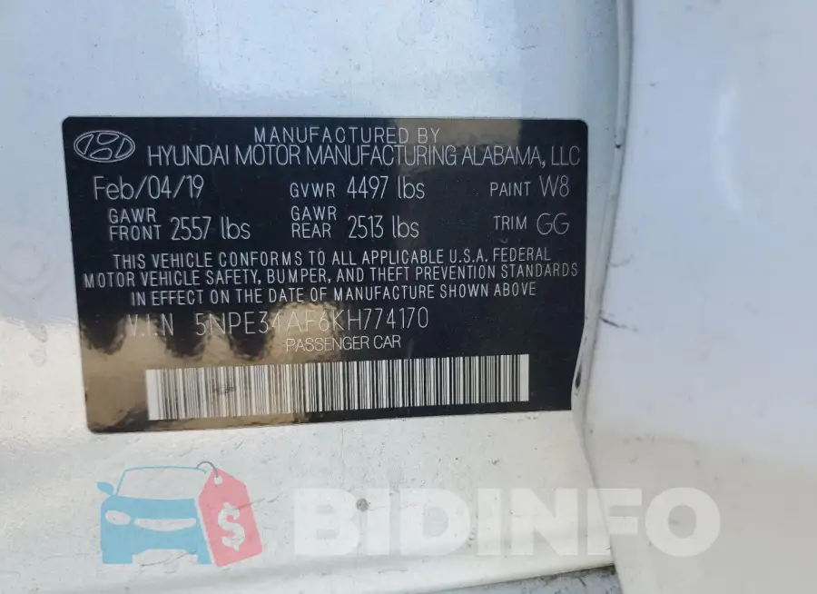 5NPE34AF6KH774170 Photo# 12